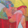 Frau mit Spiralen